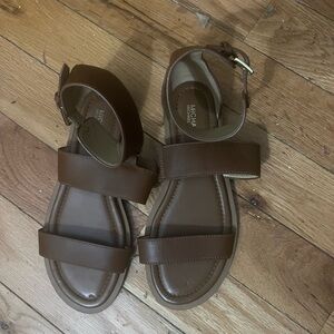 Michael Kors Brown Sandals with Wide Straps